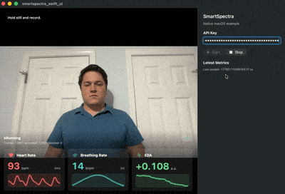SmartSpectra C++ macOS quickstart demo