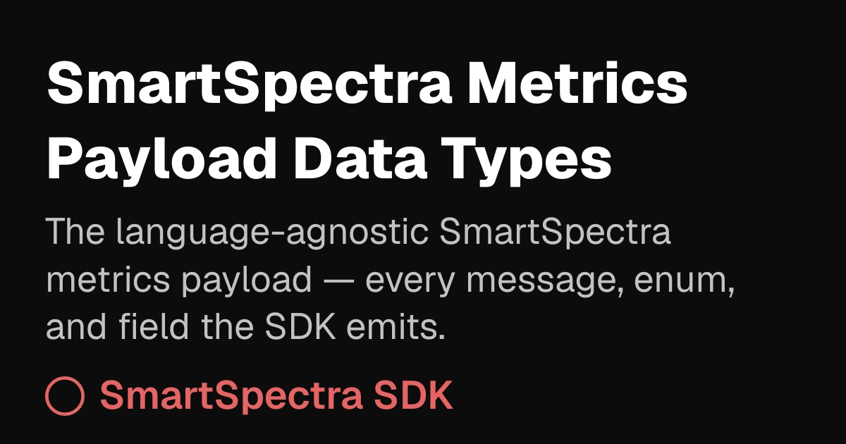 Data Types | SmartSpectra SDK
